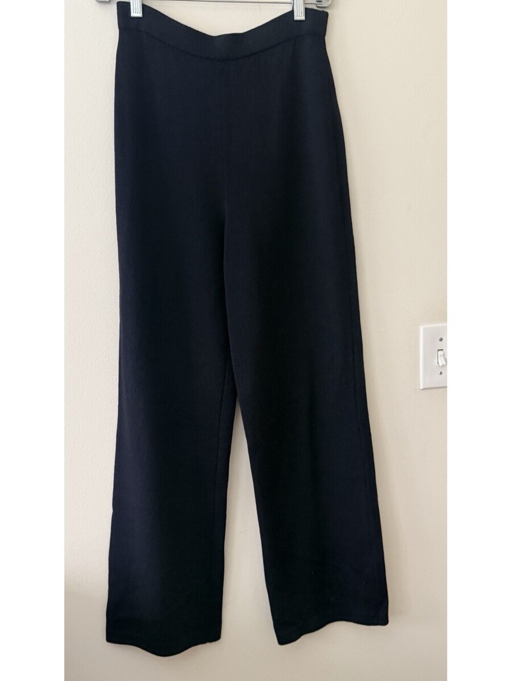 ST. JOHN BASICS Black High Rise SANTANA KNIT Straight Leg Pants Sz 2 - Picture 2 of 5